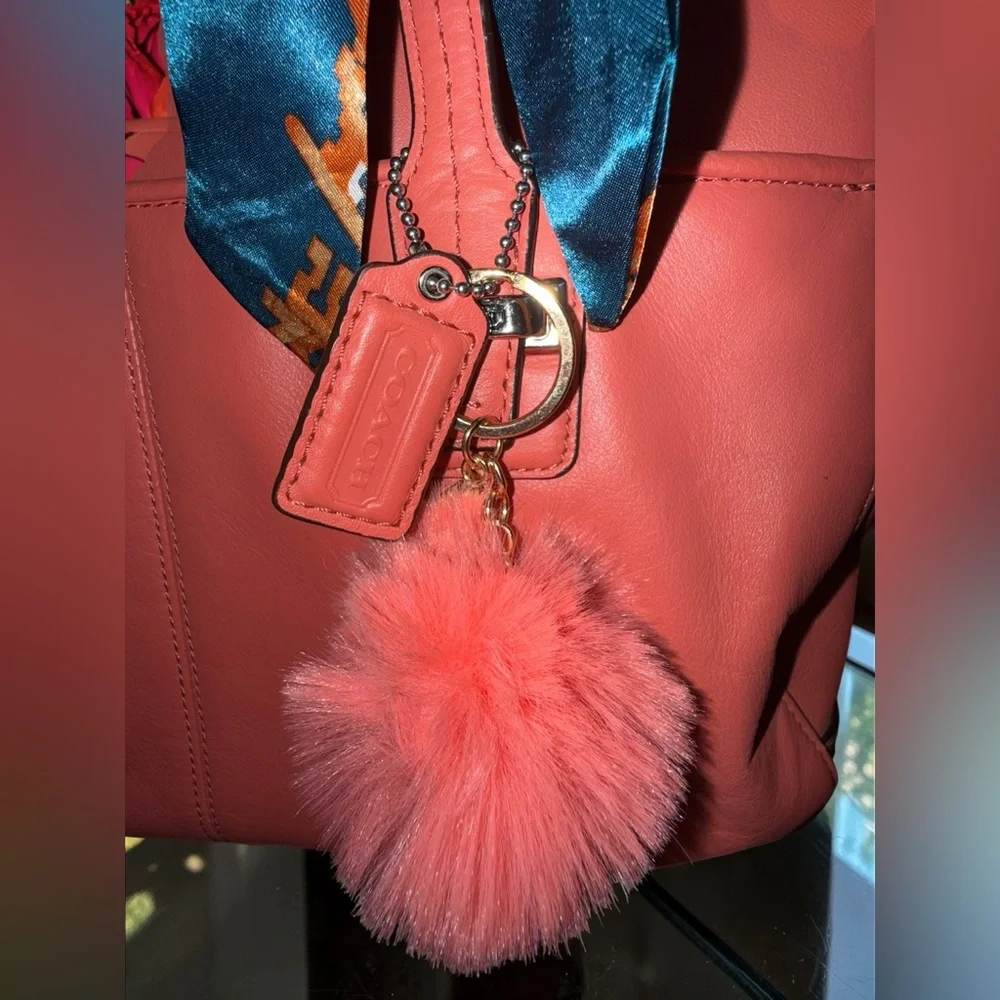5 piece Coach Taylor Alexis Leather Carryall Tote EUC in Coral Pink - Picture 11 of 15